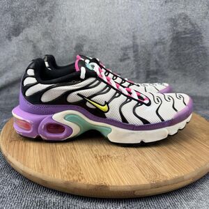 Nike Air Max Plus TN Shoes Youth Size 5.5Y White Purple Sneakers CQ9979-100